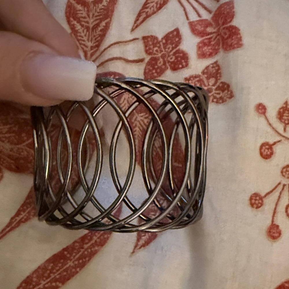 Silver Openwork Cuff Bracelet